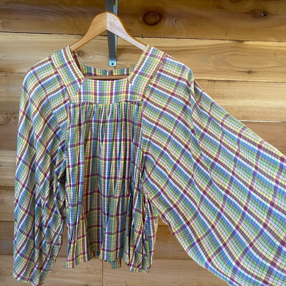 Doen Multicolor Plaid Blouse